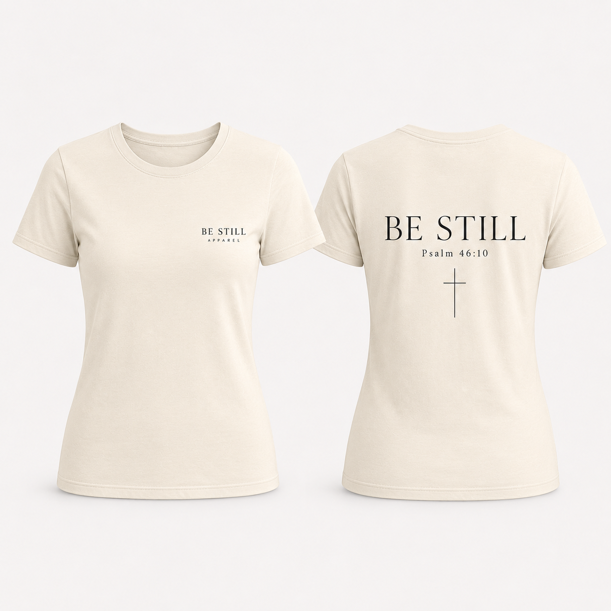Cream women's BE STILL APPAREL T-shirt